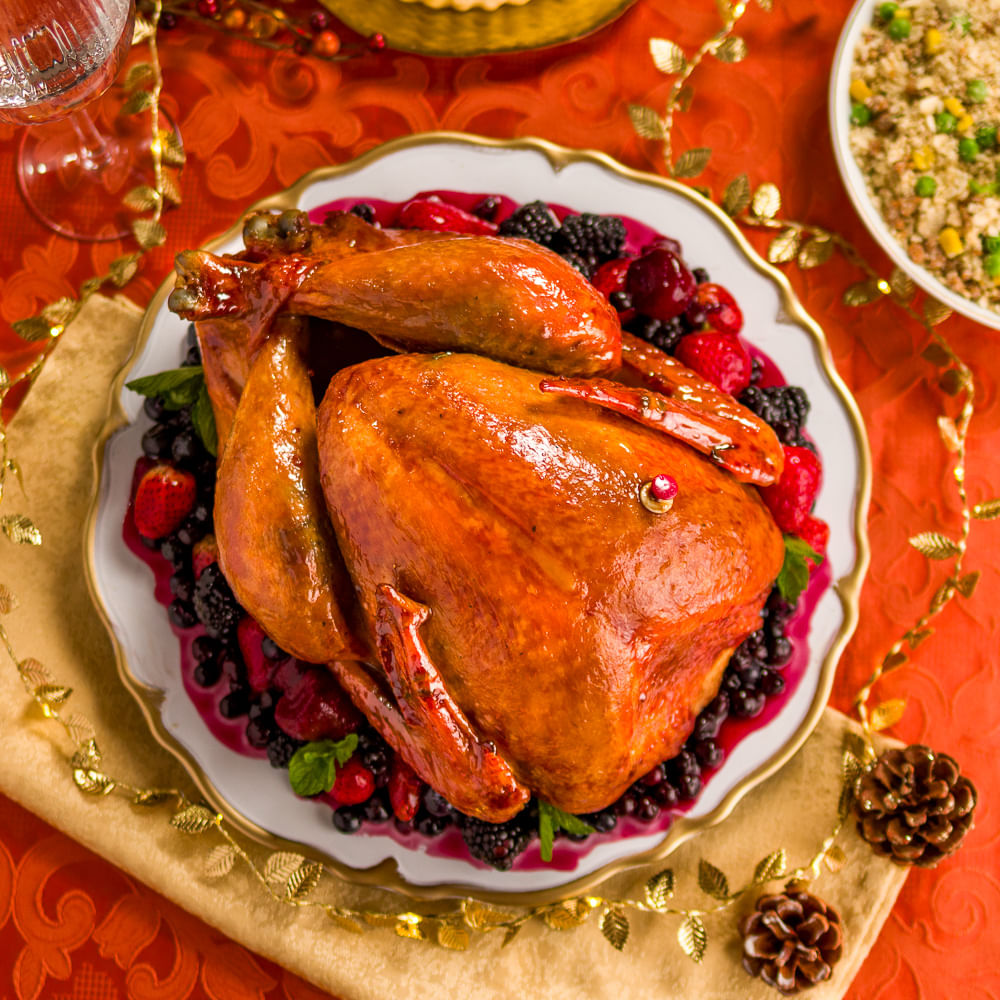 Receita de Peru com frutas vermelhas